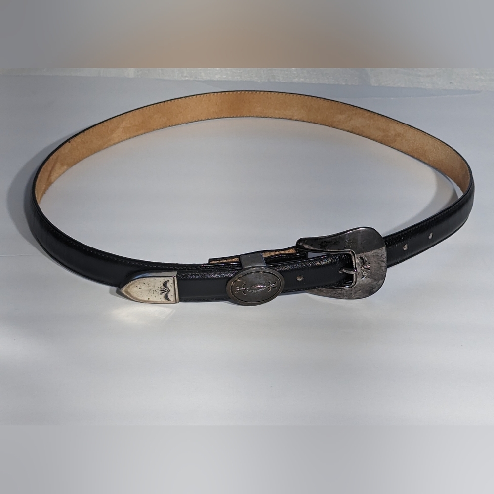 Justin Top Grain Cow Hide Black Women's Belt, Size 34